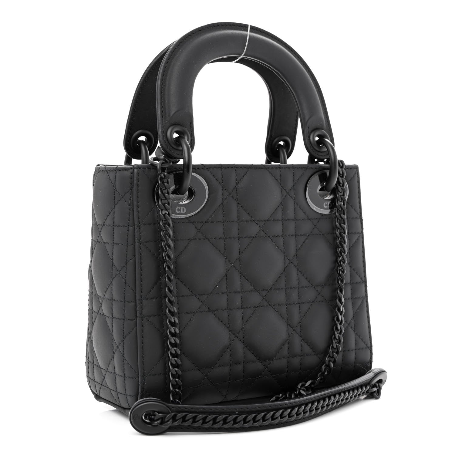 Christian Dior Ultra Matte Calfskin Cannage Mini Lady Dior Black 3 of 11