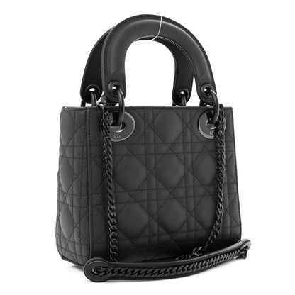 Christian Dior Ultra Matte Calfskin Cannage Mini Lady Dior Black 3 of 11
