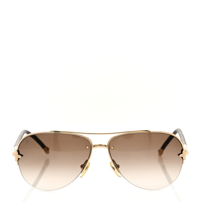 Louis Vuitton Monogram Petite Viola Pilote Aviator Sunglasses Z0571U Brown 2 of 9