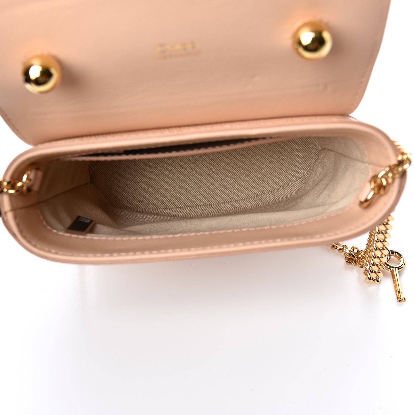 Calfskin Lizard Embossed Small Aby Lock Delicate Pink