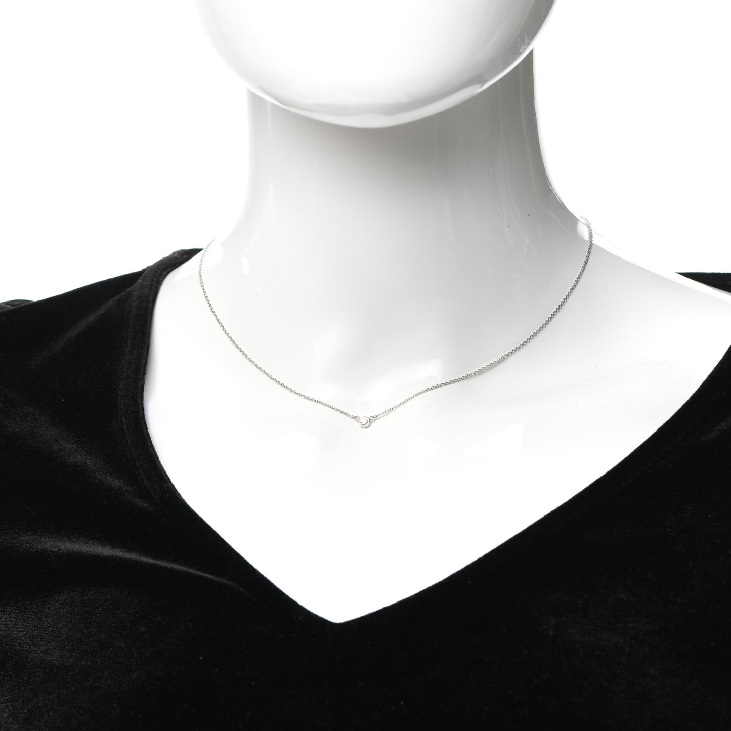 Platinum Diamond .08ct Elsa Peretti Diamonds by the Yard Pendant Necklace
