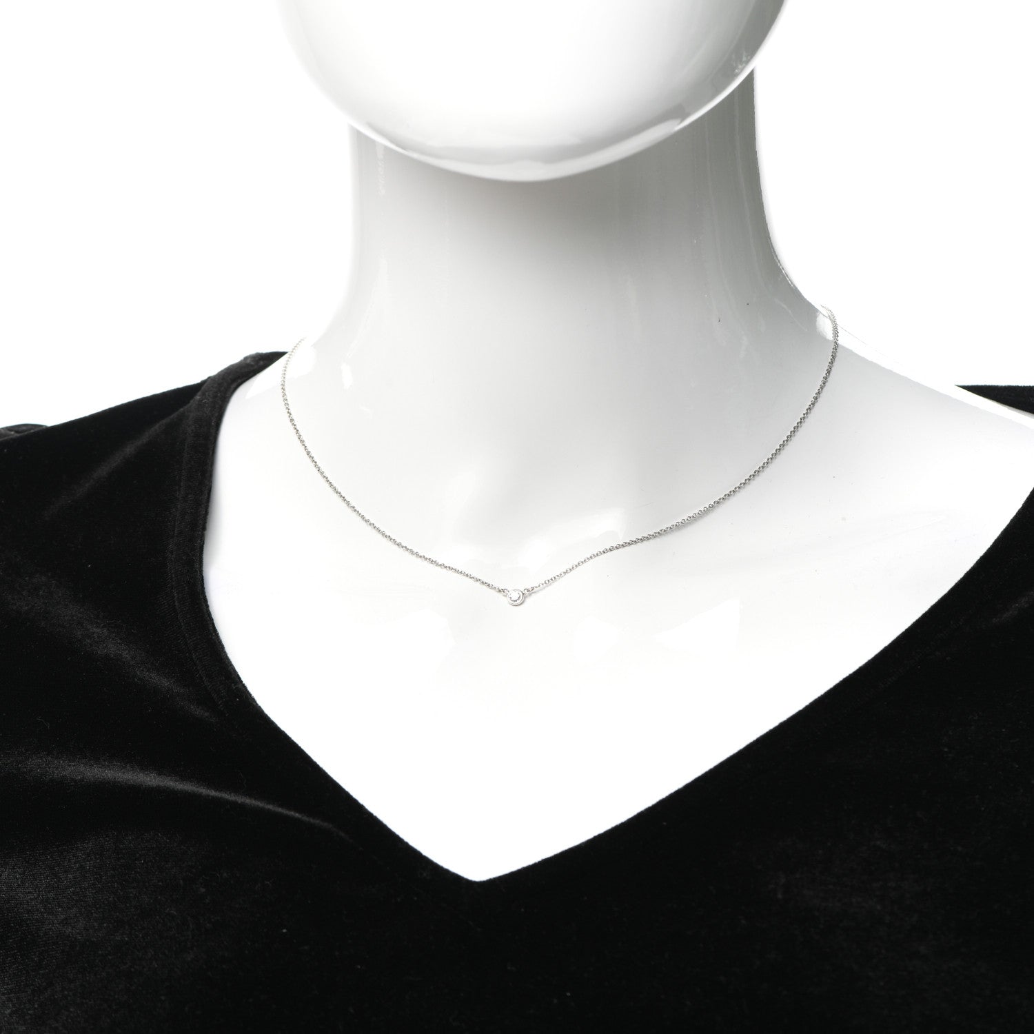 Tiffany Platinum Diamond .08ct Elsa Peretti Diamonds by the Yard Pendant Necklace 2 of 5