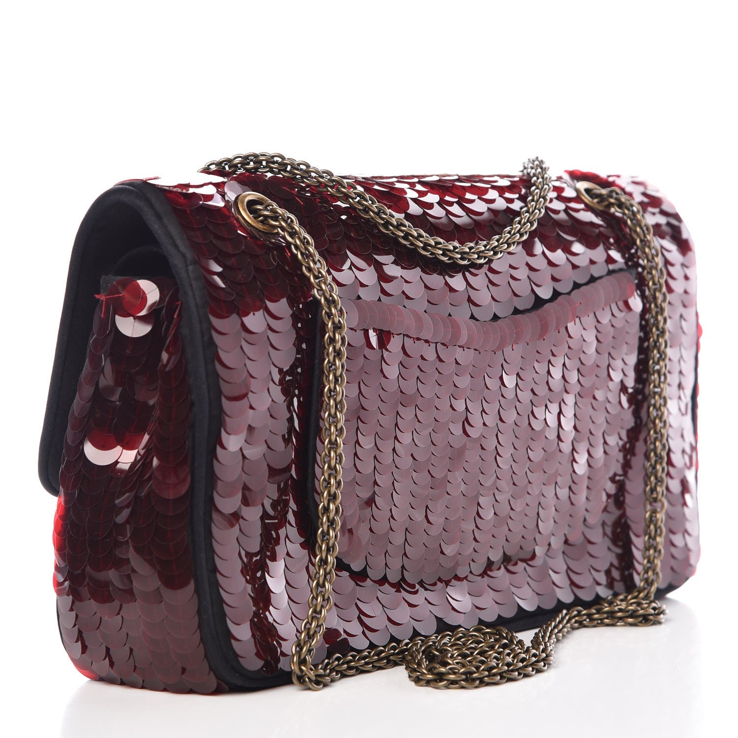 Chanel Satin Sequin Paris Shanghai Medium Double Flap Red 4 of 10