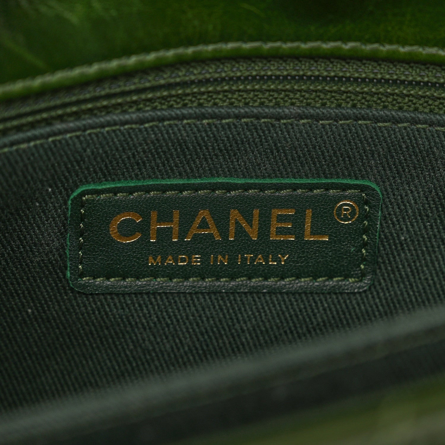 Chanel Calfskin Chevron Quilted Mini Coco Handle Flap Green 7 of 10