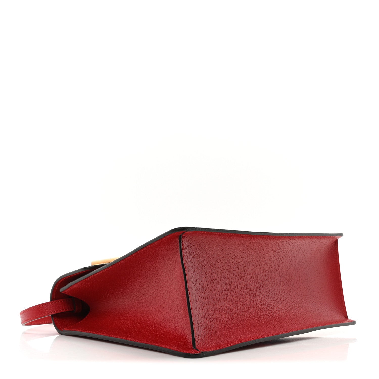 Gucci Calfskin Bamboo Web Medium Falena Moth Top Handle Bag Hibiscus Red 4 of 12