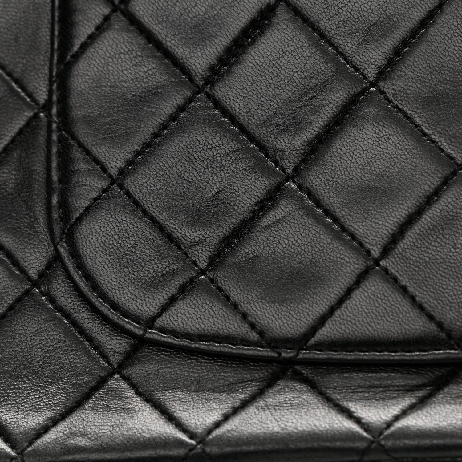 Chanel Lambskin Quilted Medium Double Flap Black 12 of 14