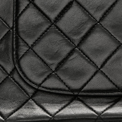 Chanel Lambskin Quilted Medium Double Flap Black 12 of 14