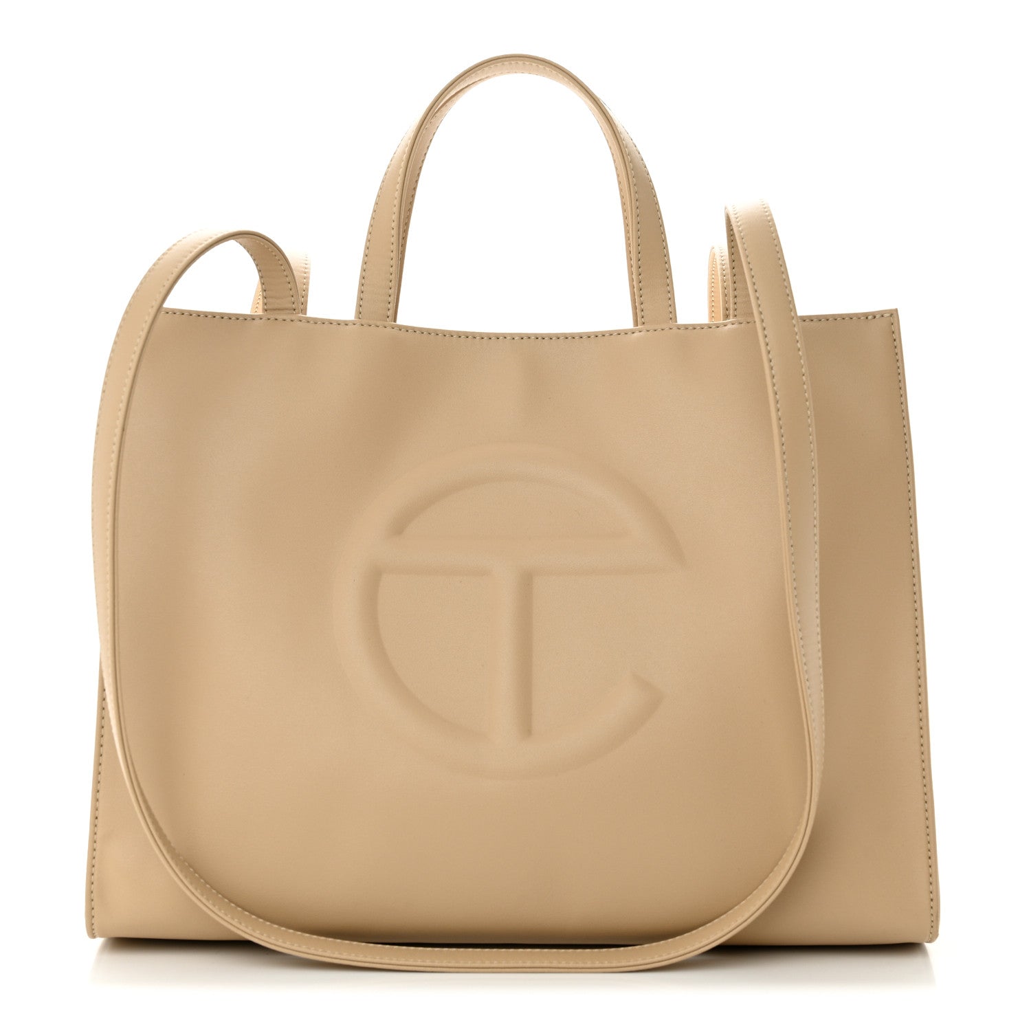 Telfar Vegan Leather Medium Shopping Bag Cream 1 of 10