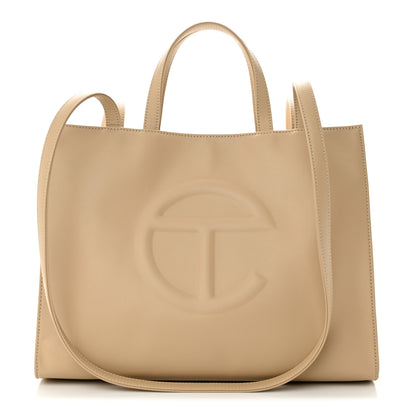Telfar Vegan Leather Medium Shopping Bag Cream 1 of 10