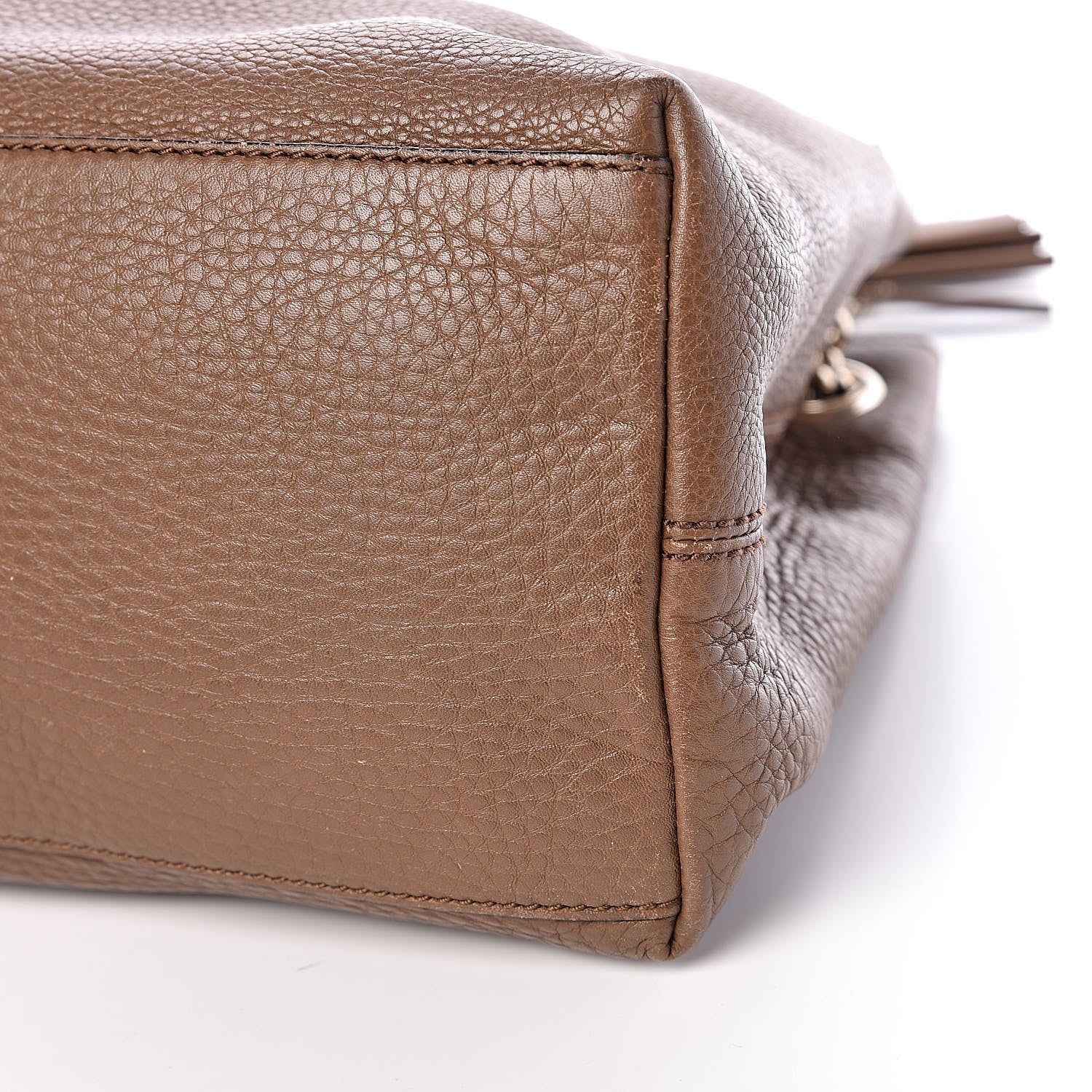 Gucci Pebbled Calfskin Medium Soho Chain Shoulder Bag Maple Brown 10 of 10