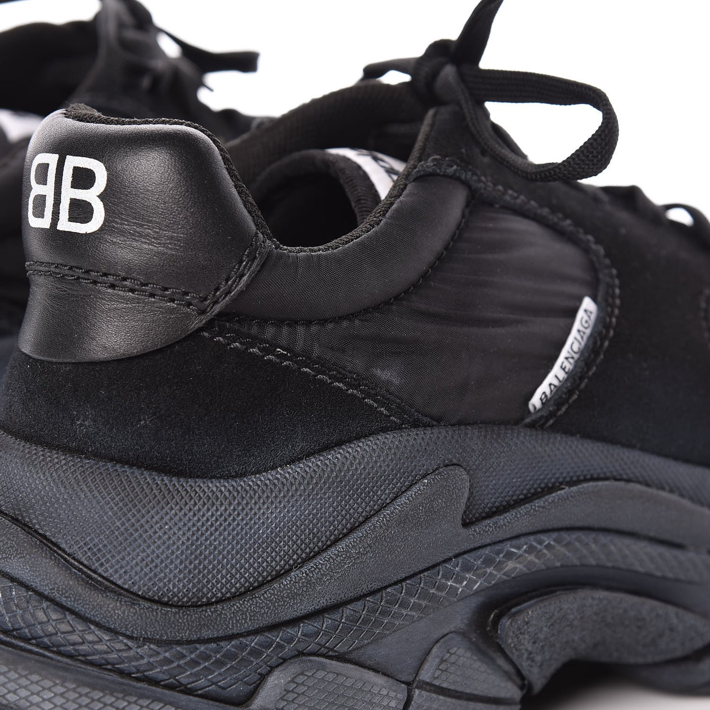 Nylon Suede Womens Triple S 2.0 Sneakers 39 Black