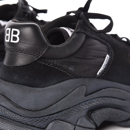 Balenciaga Nylon Suede Womens Triple S 2.0 Sneakers 39 Black 10 of 13