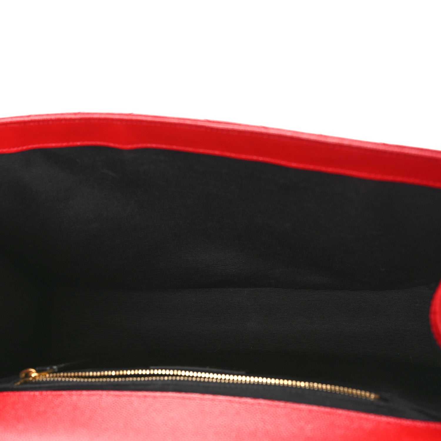 Saint Laurent Grain De Poudre Matelasse Chevron Large Monogram Satchel Lipstick Red 5 of 9