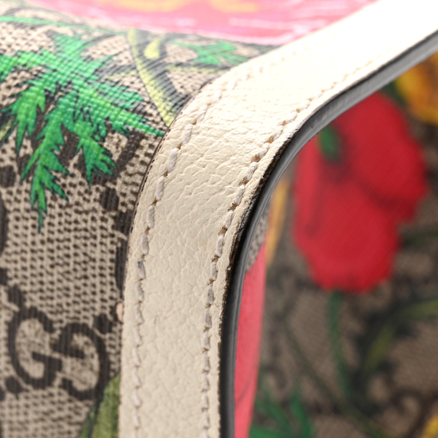 Gucci GG Supreme Monogram Flora Textured Calfskin Small Padlock Tote Beige Ebony Multicolor Mystic White 16 of 16