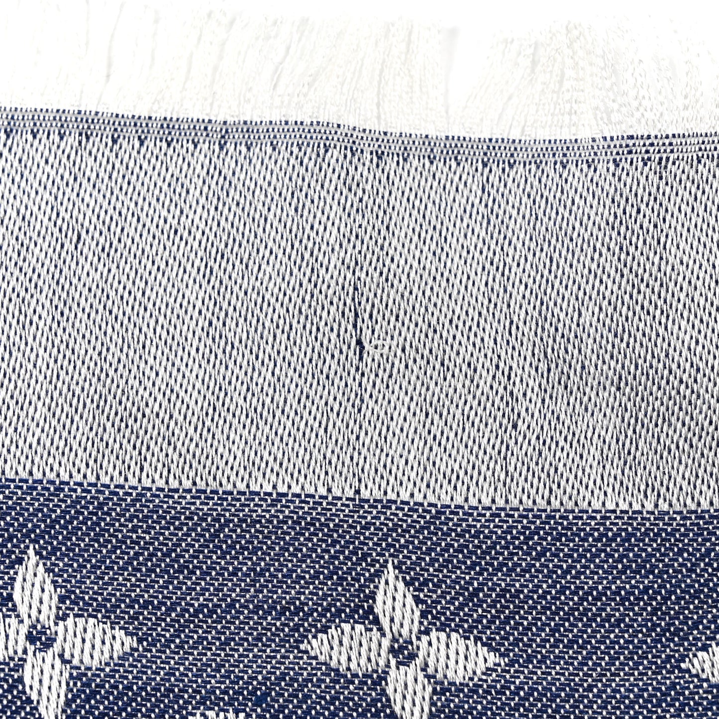 Silk Wool Monogram Denim Shawl Blue