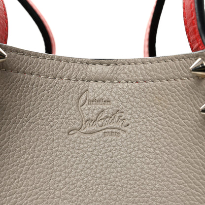Christian Louboutin Calfskin Empire Spiked Mini Cabarock Shopper Tote Sasso 6 of 9