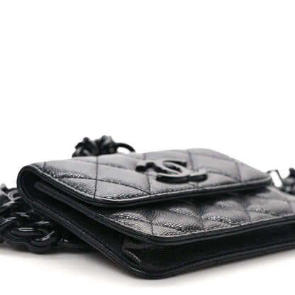Chanel Caviar Quilted My Everything Belt Flap Card Holder Black 7 of 8