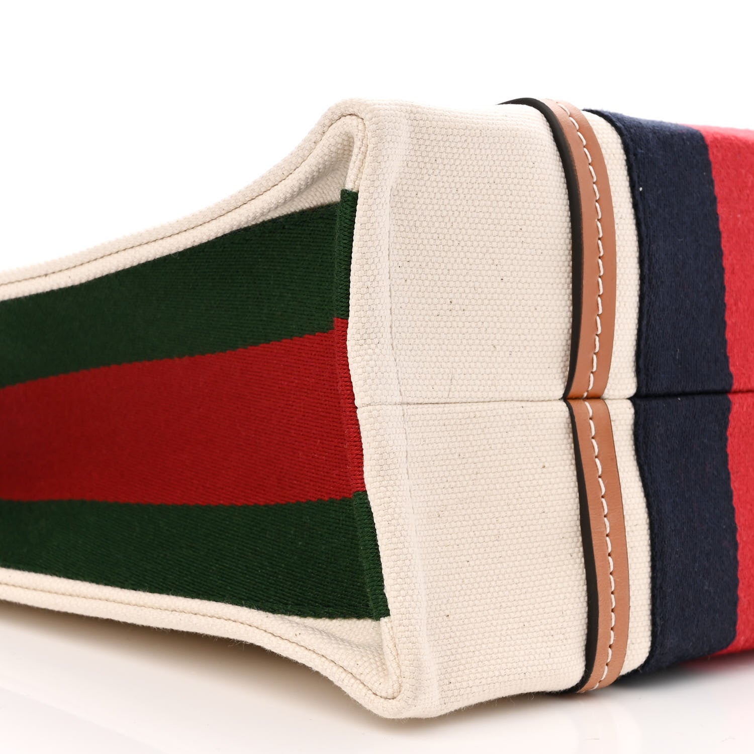 Gucci Canvas Calfskin Web Small Interlocking G Tote Bag Red Blue 9 of 10