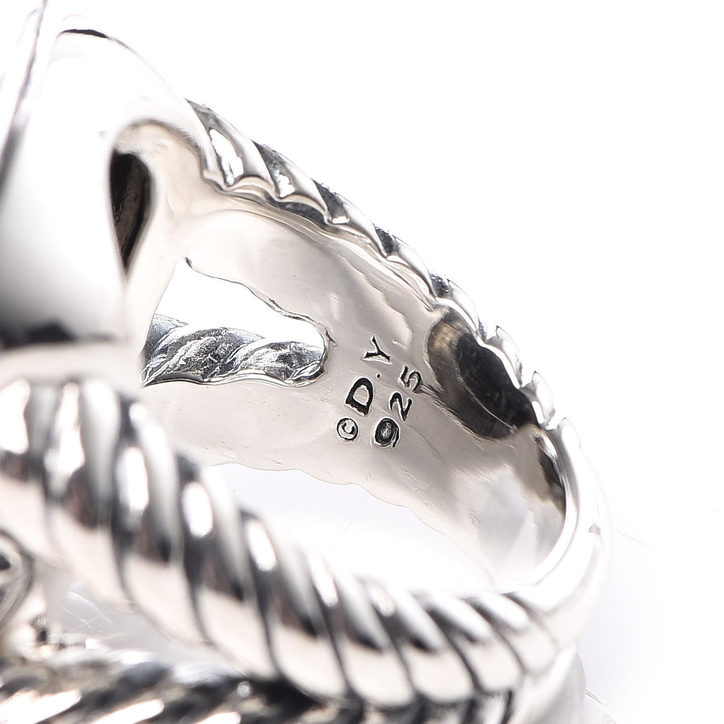 Sterling Silver Black Onyx 16mm Albion Ring 52 6