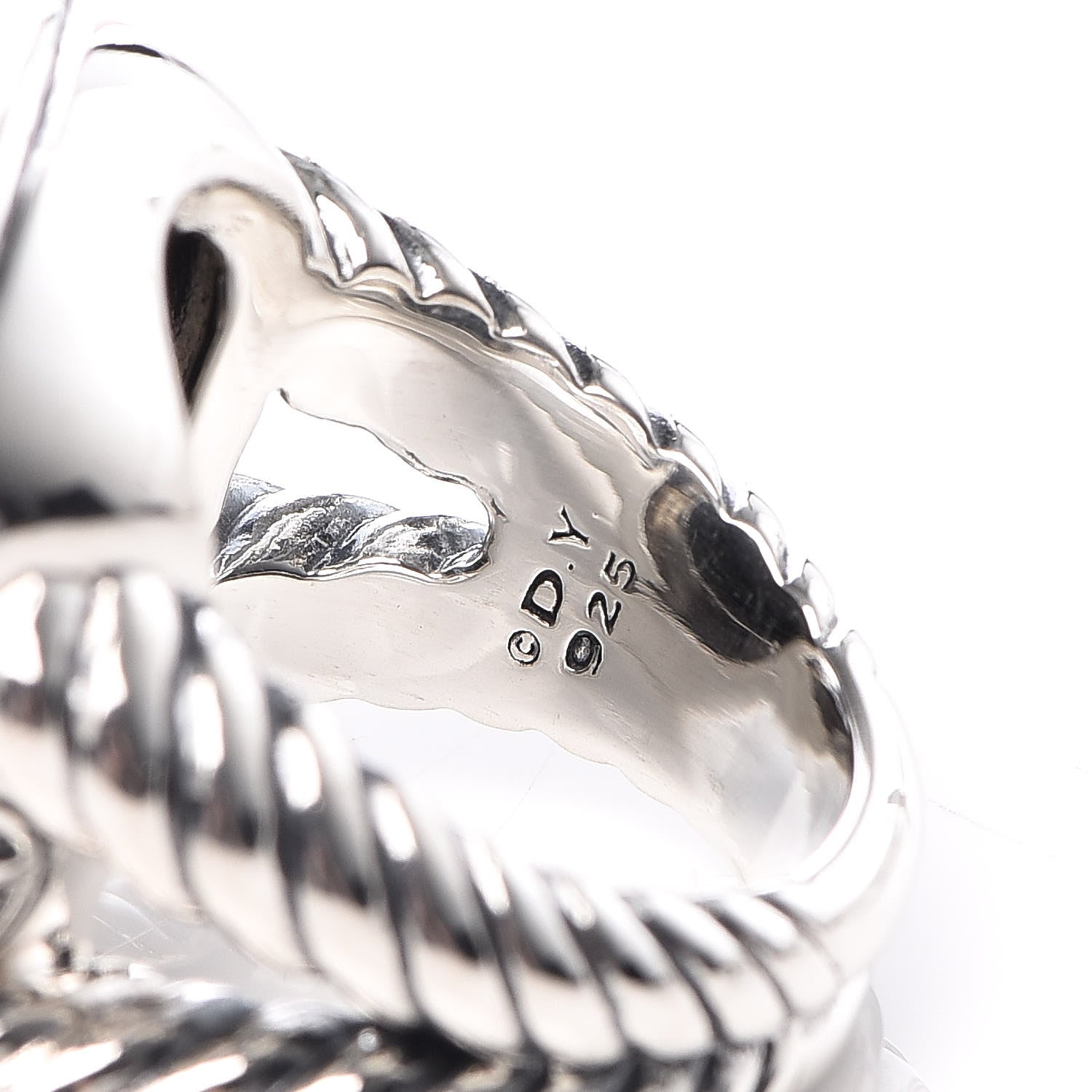 David Yurman Sterling Silver Black Onyx 16mm Albion Ring 52 6 5 of 5