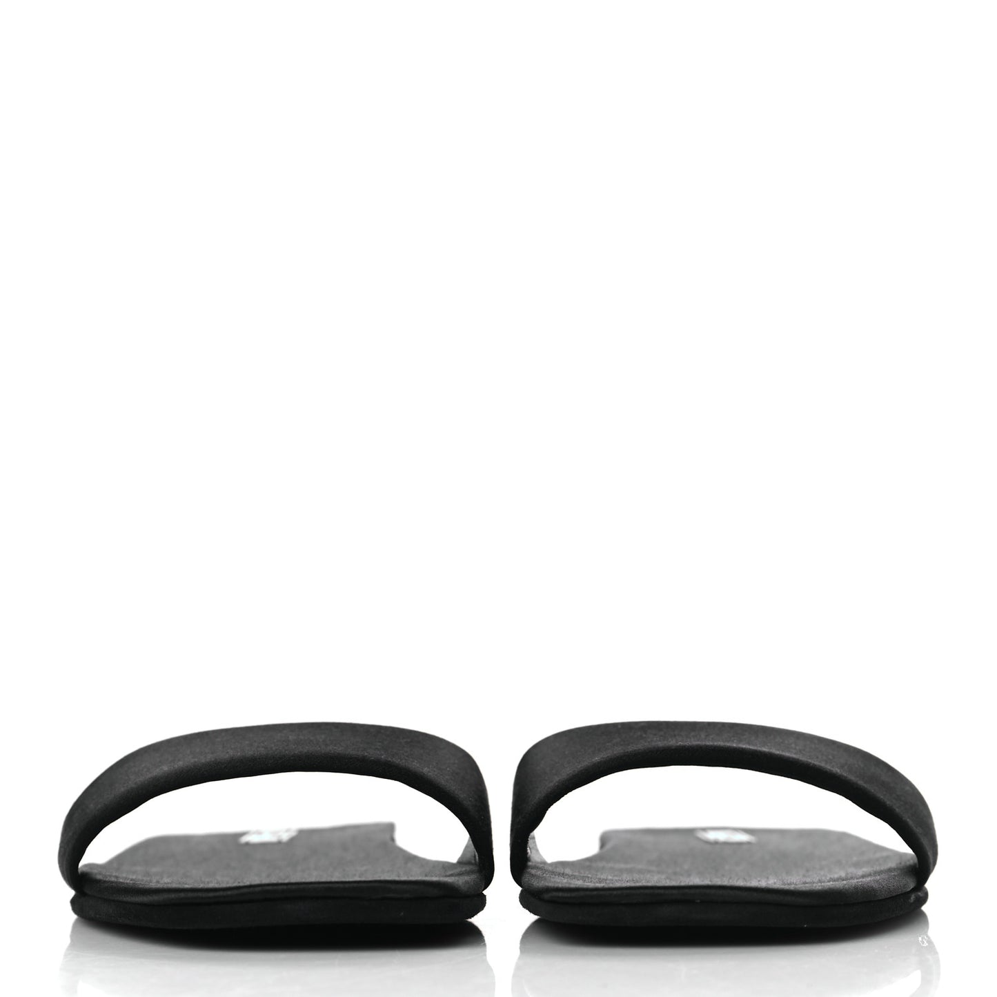 Satin Travel Slide Sandals M 37.5 38.5 Black