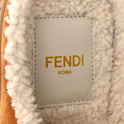 Fendi Suede Shearling Clogs 39 Caramello Latte 9 of 10