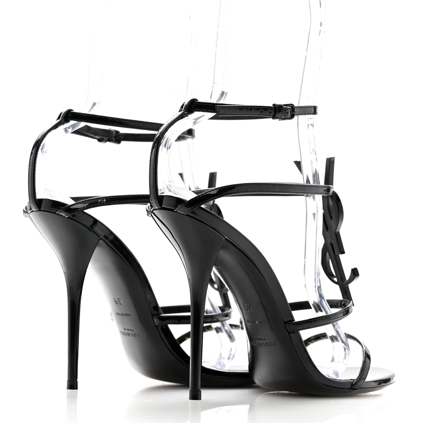 Patent Cassandra 100 Ankle Strap Sandals 39 Black