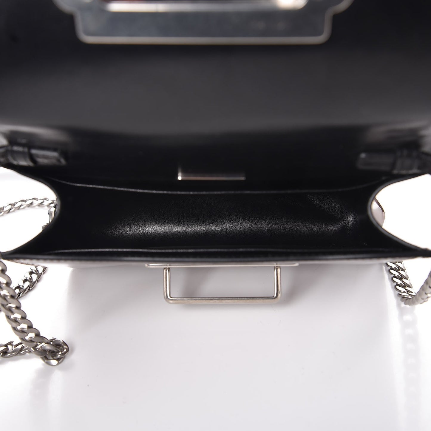 Metallic Vitello Saffiano Cahier Bag Cammeo Black