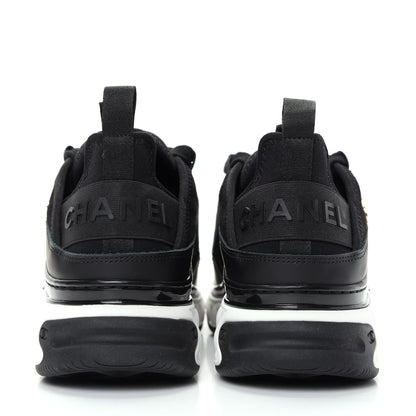 Chanel Velvet Calfskin Mixed Fibers CC Sneakers 37 Black 7 of 11