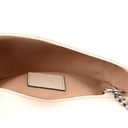 Gucci Calfskin Matelasse Monochrome GG Marmont Chain Belt Bag Mystic White 5 of 9