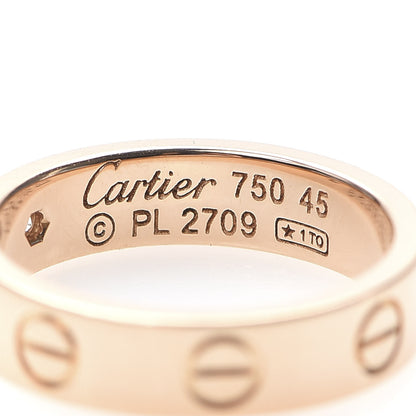Cartier 18K Pink Gold Diamond 4mm LOVE Wedding Band Ring 45 3.5 4 of 5