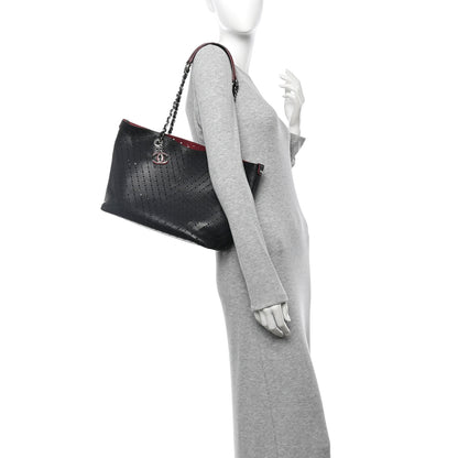 Chanel Perforated Grained Calfskin Large Shopping Tote Black 2 of 15
