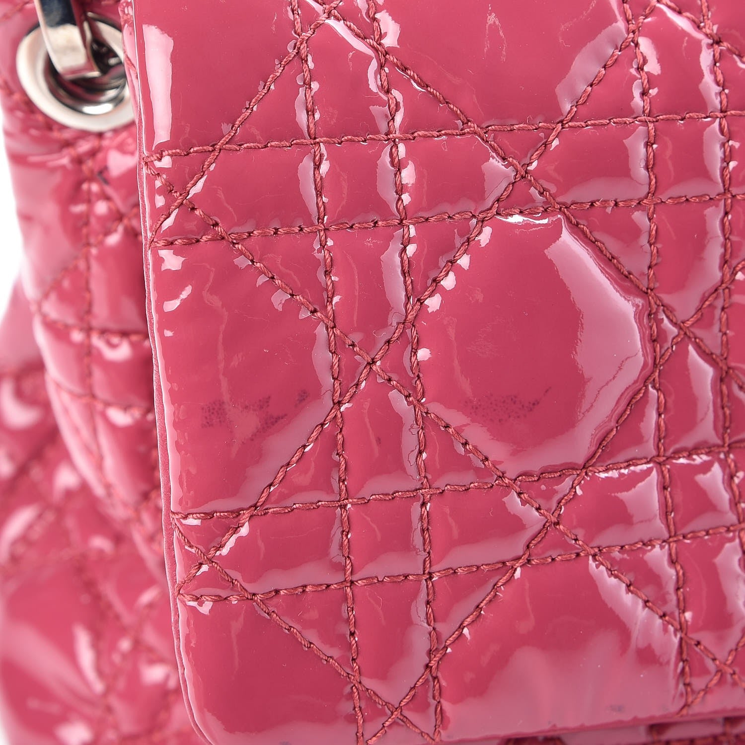 Christian Dior Patent Cannage New Lock Flap Pink 8 of 11