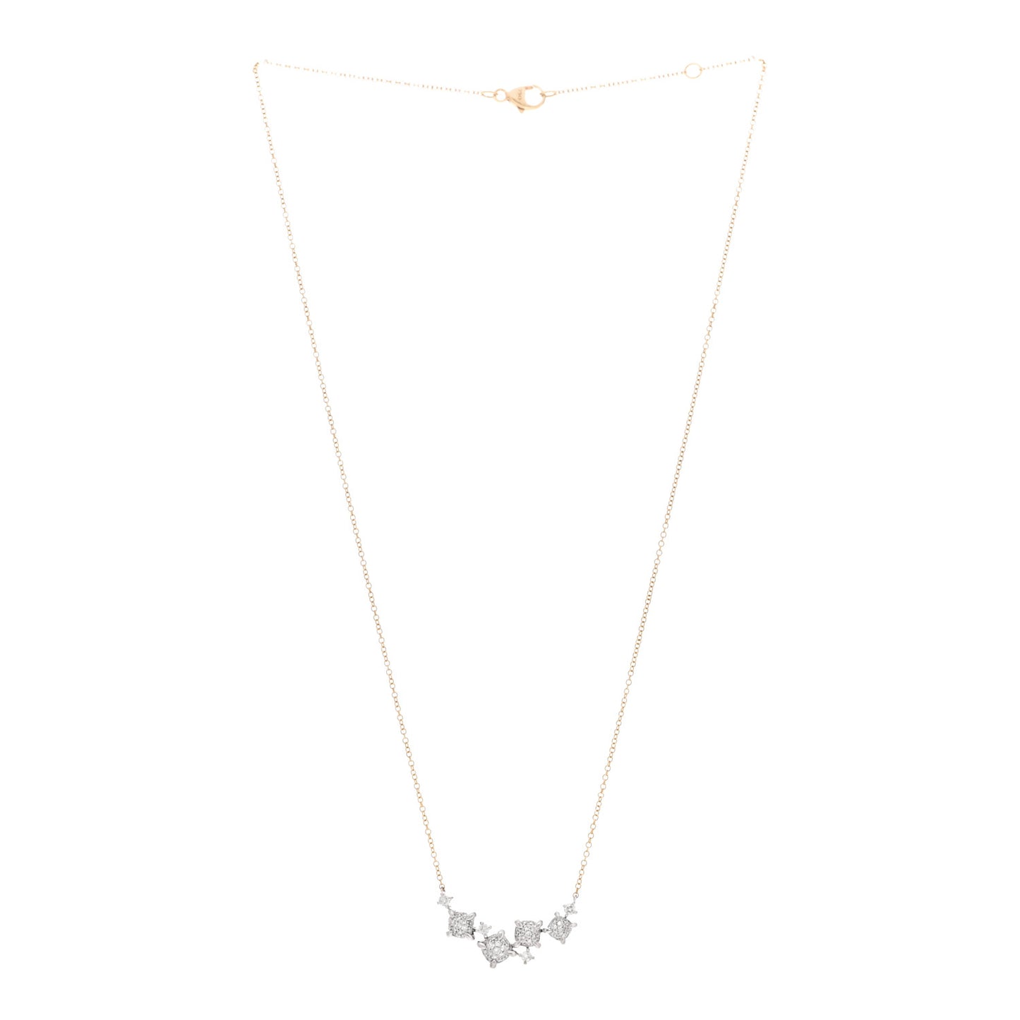 18K Yellow White Gold Diamond Precious Chatelaine Necklace
