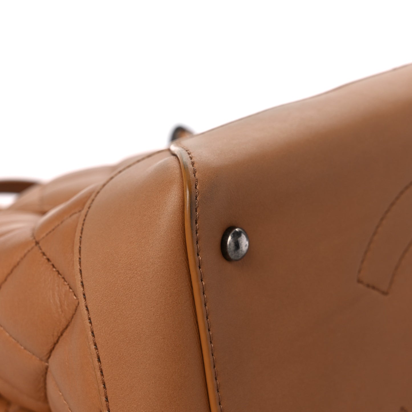 Calfskin Quilted Small Easy Shopping Tote Dark Beige