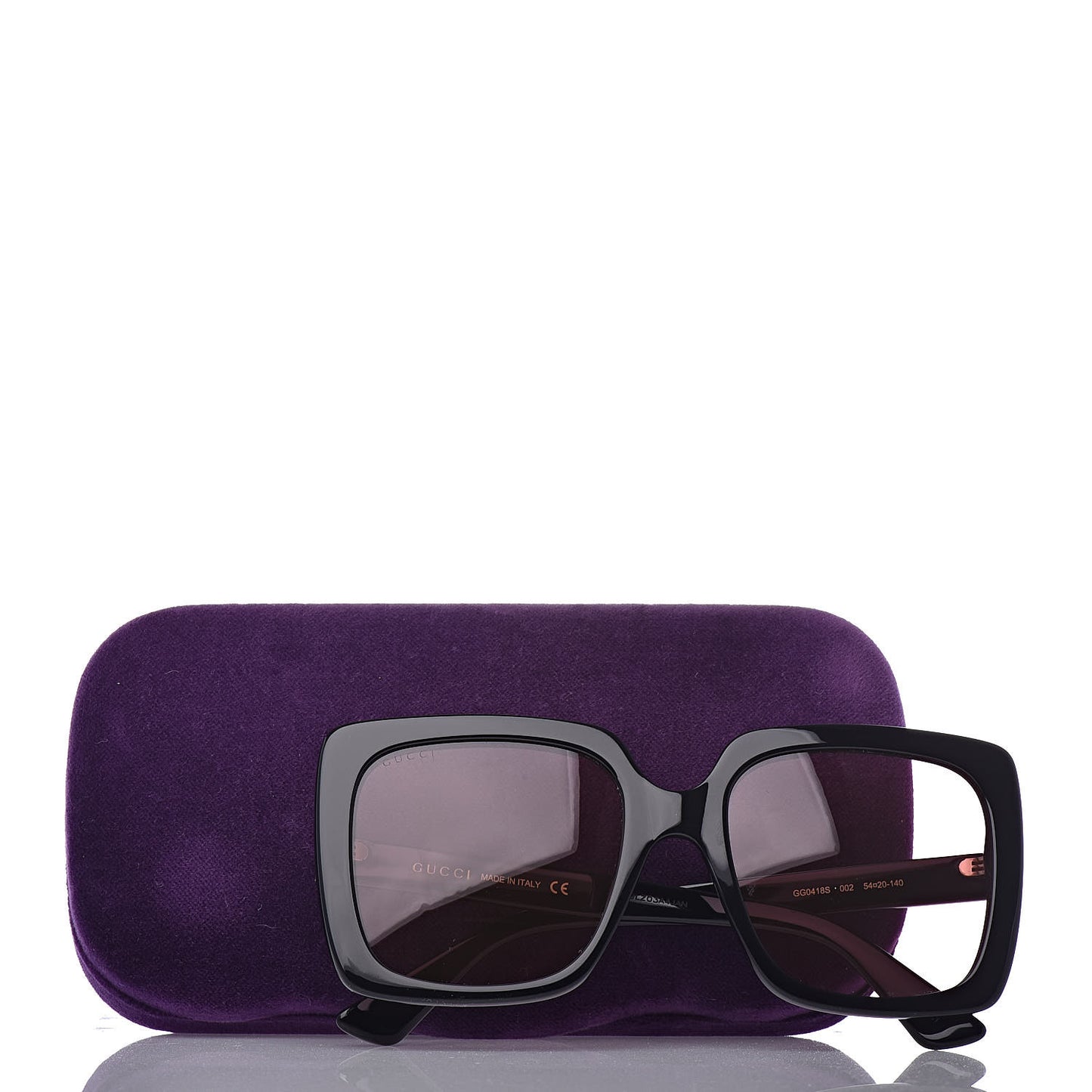 Crystal Square Frame GG Sunglasses GG0418S Black Pink