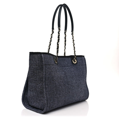 Chanel Lurex Boucle Small Deauville Tote Black 3 of 8