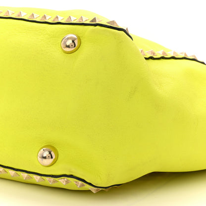 Valentino Garavani Vitello Medium Rockstud Tote Yellow Fluo 9 of 14