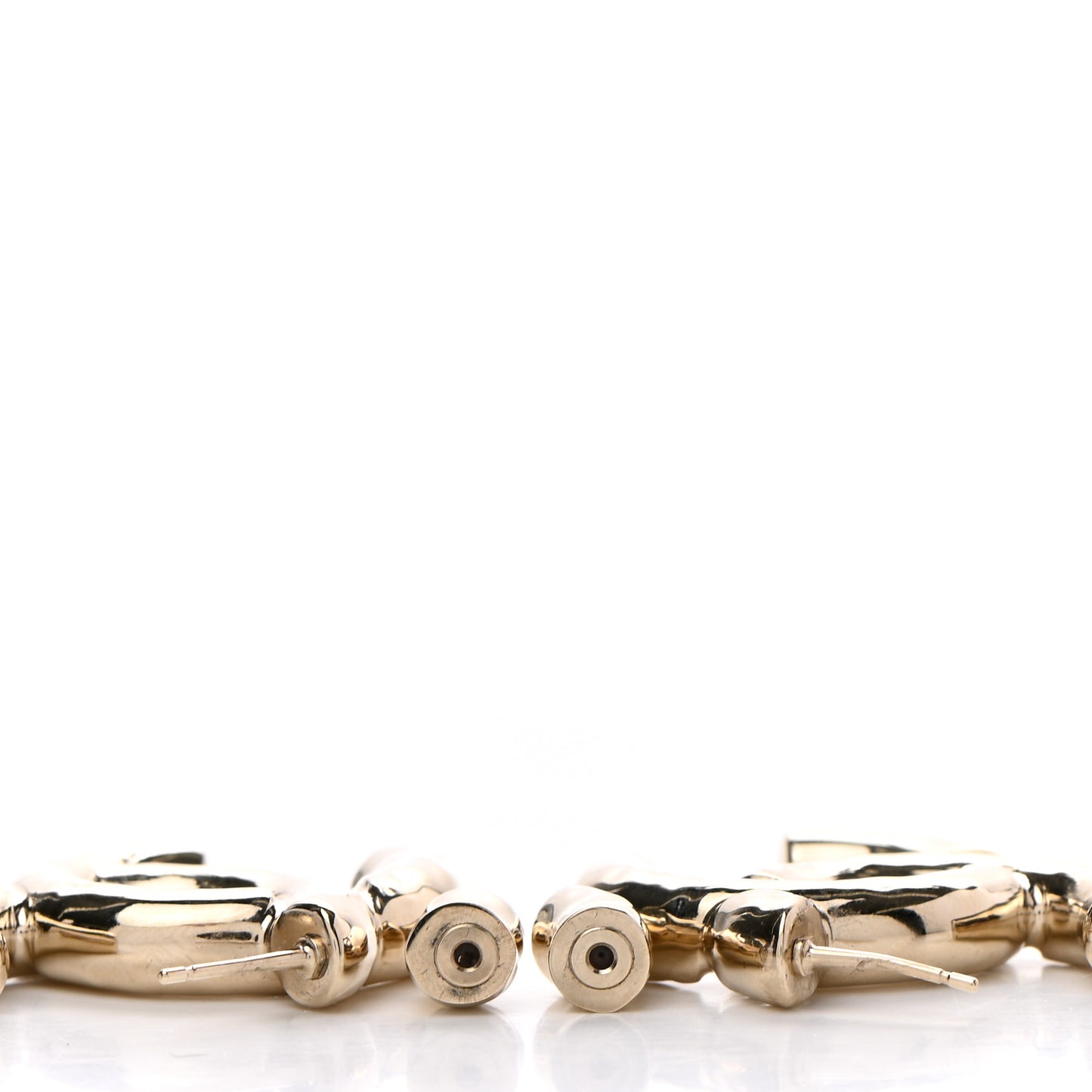 Metal Large CC Earrings Light Gold