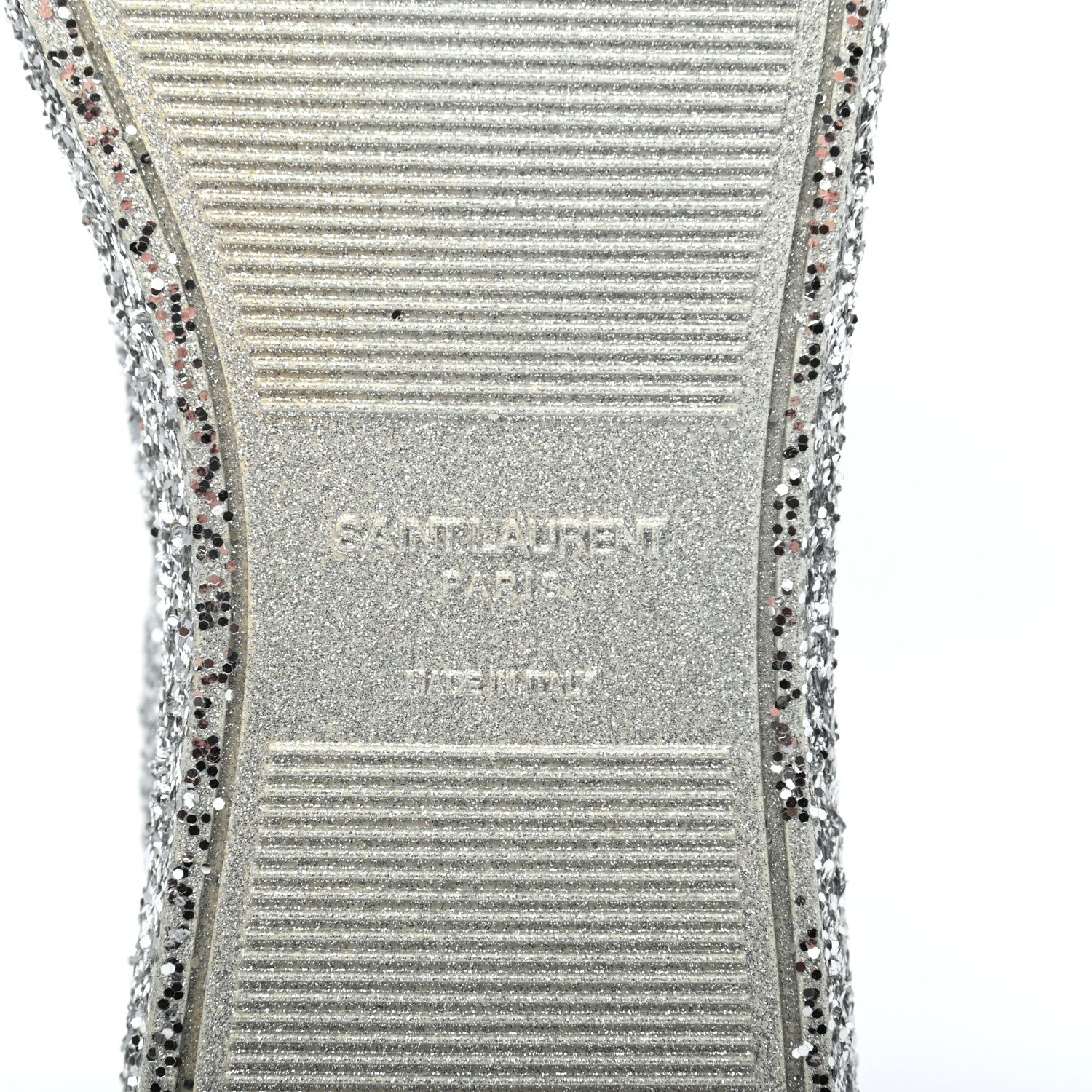 Saint Laurent Calfskin Crystal Glitter Andy Sneakers 39 Silver 12 of 16