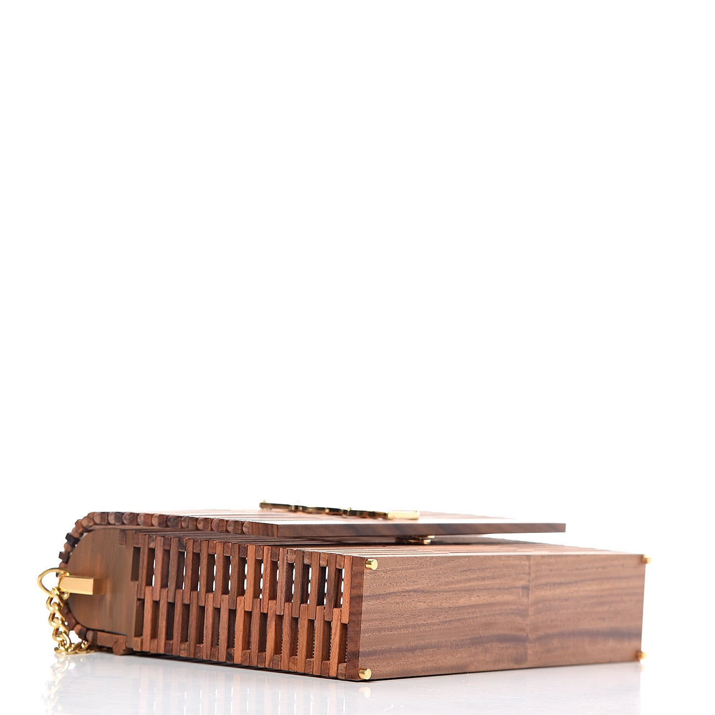 Wood Small Monogram Kate Box Bag Brown