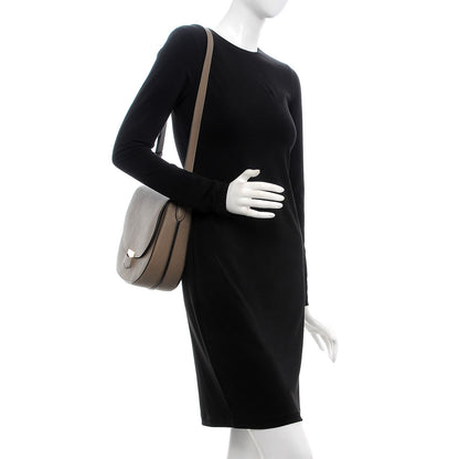 Celine Grained Calfskin Medium Trotteur Taupe 2 of 8