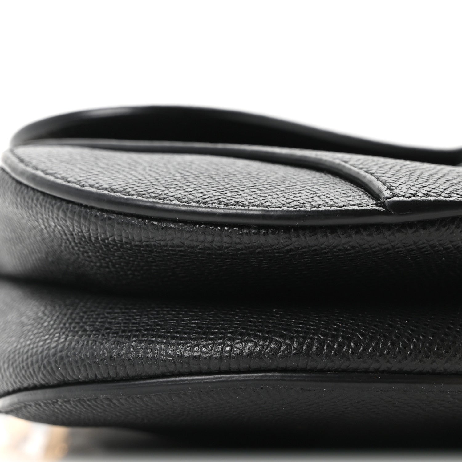 Christian Dior Grained Calfskin Mini Saddle Bag With Strap Black 9 of 10