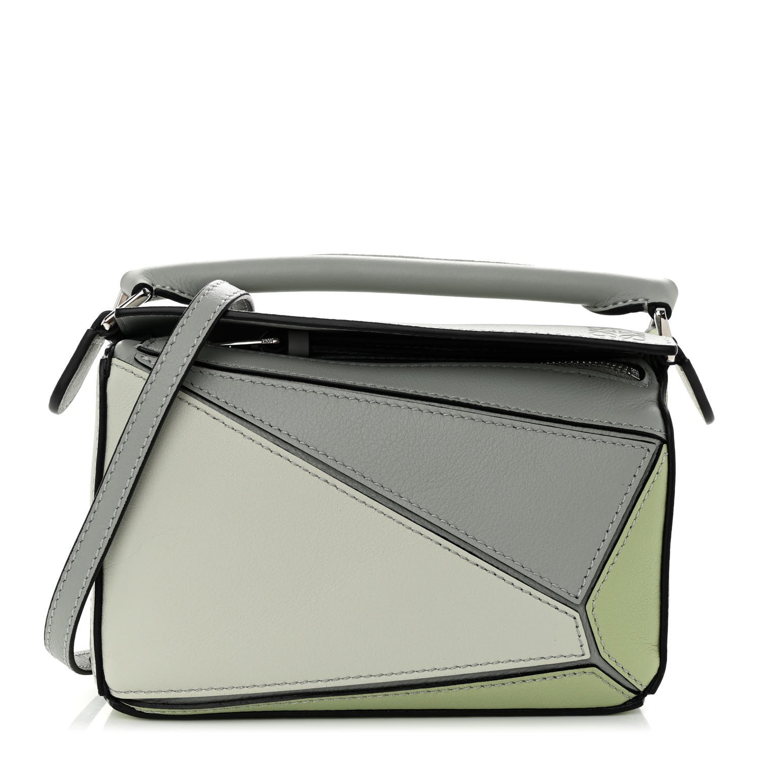 Loewe Calfskin Mini Puzzle Bag Ash Grey Light Celadon 1 of 9