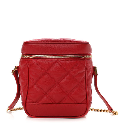 Saint Laurent Grain de Poudre Quilted 80's Vanity Bag Red 1 of 9