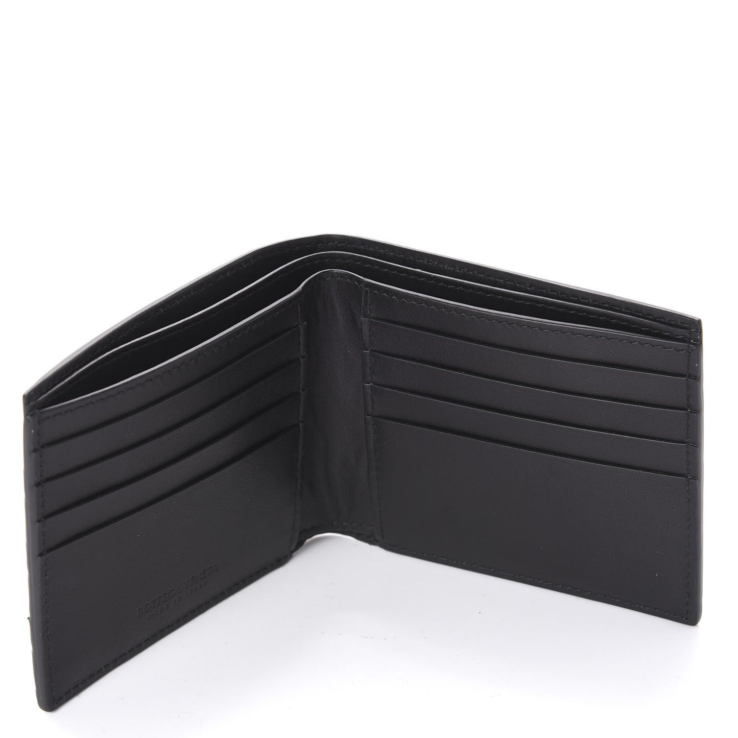 Nappa Maxi Intrecciato Bi-Fold Wallet Black