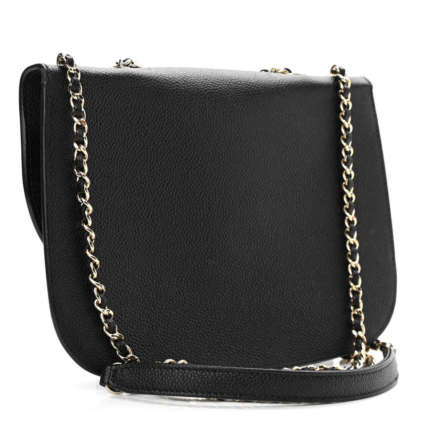 Caviar Mini Chain Flap Bag Black