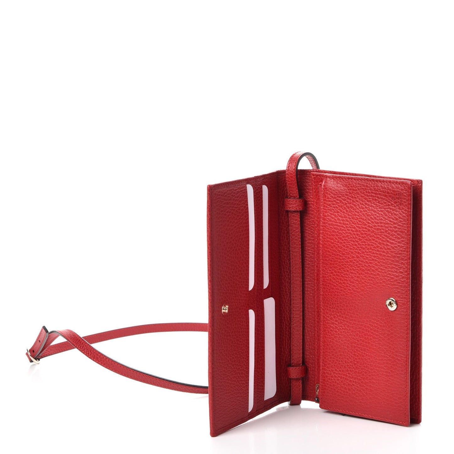 Dollar Calfskin Mini Swing Wallet Bag Red