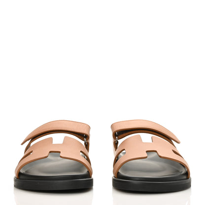 Hermes Calfskin Womens Chypre Sandals 39.5 Gold 2 of 9