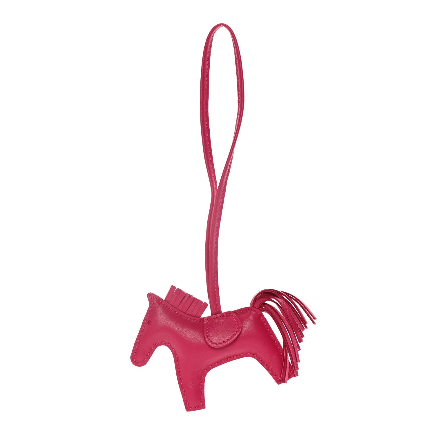 Hermes Milo Lambskin Grigri Rodeo Horse Bag Charm PM Rose Mexico 1 of 7
